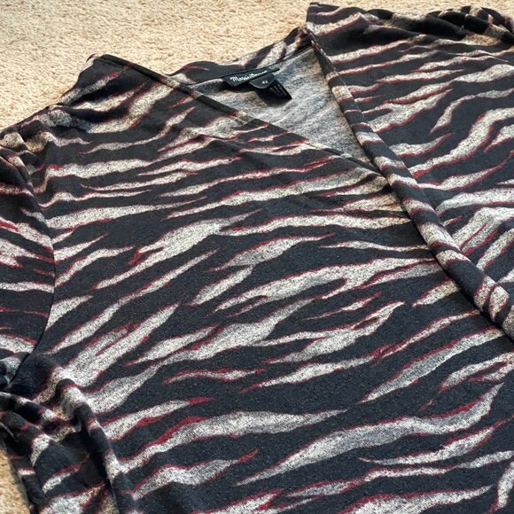 Maggie Barnes Women's Abstract Zebra Open Front Cardigan Jacket Artsy Size 4X - Picture 5 of 7